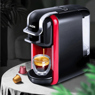 مكينة صنع القهوة 3 في 1 متعددة الكبسولات كيون FS-KHD/501R أحمر